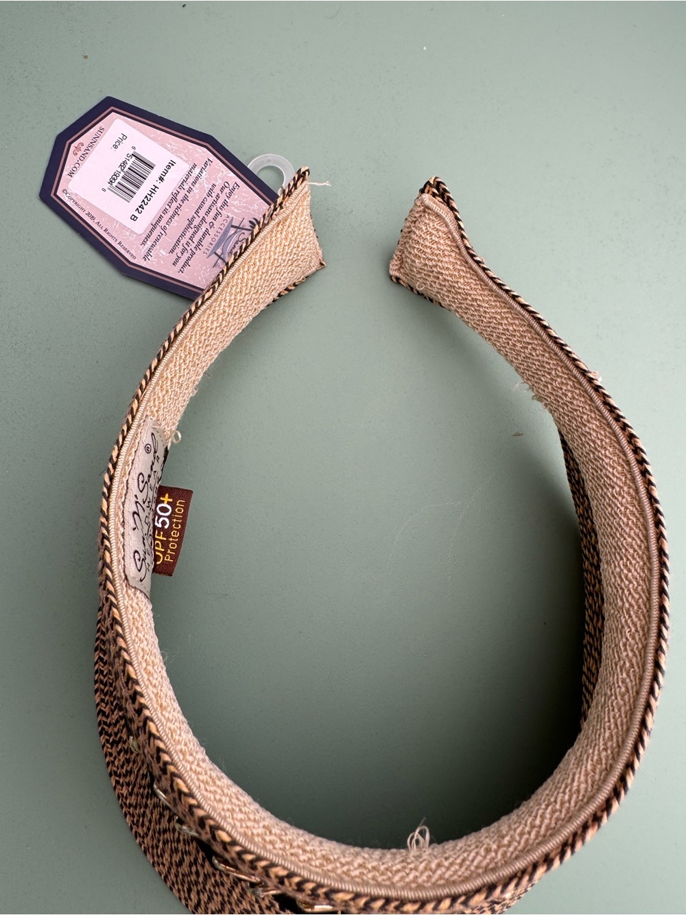 San Diego Hat Company Woven Chain-Trim UPF Protection 50 Visor-NWT in Tan - Picture 4 of 8